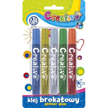 Klej brokatowy 5 kolorów ASTRA