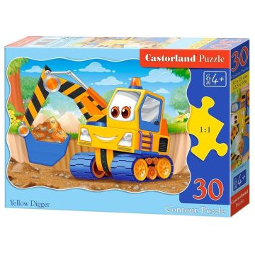 Puzzle 30 Żółta koparka CASTOR