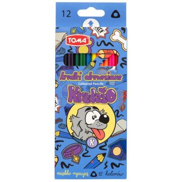 Kredki ołówkowe trójkątne Kredzio 12 kolorów