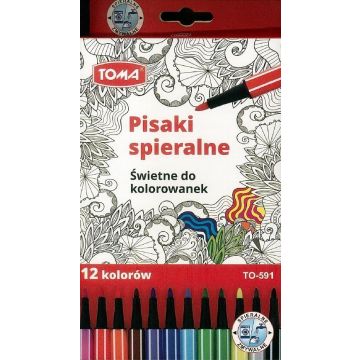 Pisaki zmywalne 12 kolorów TOMA