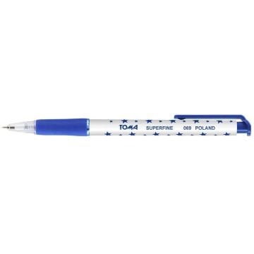 Długopis Superfine aut. 0,5mm nieb. (20szt) TOMA