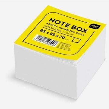 Kostka papierowa 85x85x70mm biała nieklejona