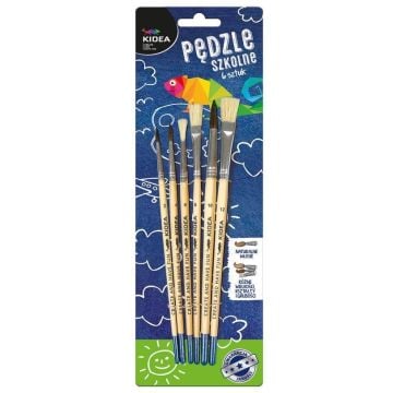 Pędzle szkolne 6 sztuk KIDEA