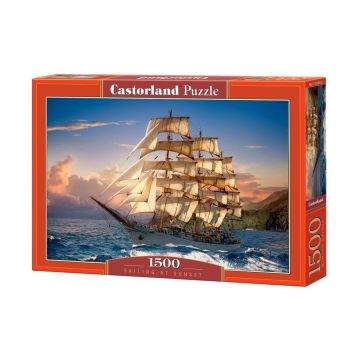 Puzzle 1500 Zachód słońca na żaglach CASTOR