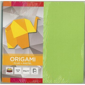Origami 14x14cm Fluo+Pastele x 100K