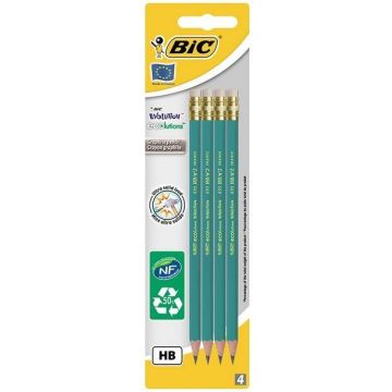 Ołówek Evolution Eco z gumką 4 szt bls BIC