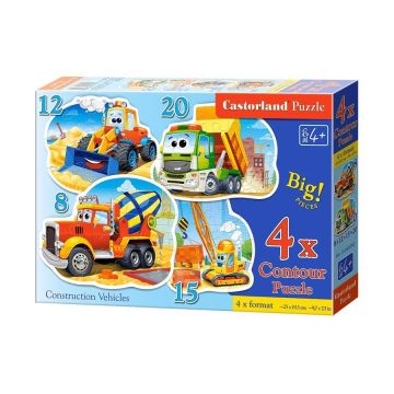 Puzzle x 4 - Pojazdy budowlane CASTOR