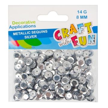 Cekiny metaliczne kółka 8mm srebrne