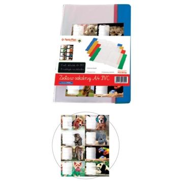 Okładka na zeszyt A4 PVC MIX + naklejki (8szt)