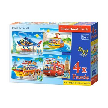 Puzzle x 4 - Travel the World CASTOR