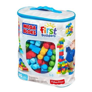 Mega Bloks Klocki w torbie 80 el. niebieskie