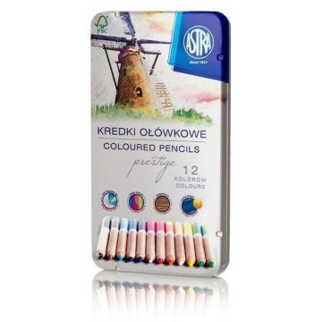 Kredki ołówkowe prestige 12 kolorów  ASTRA