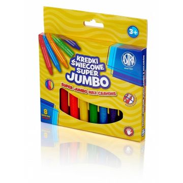 Kredki świecowe Jumbo 8 kolorów ASTRA