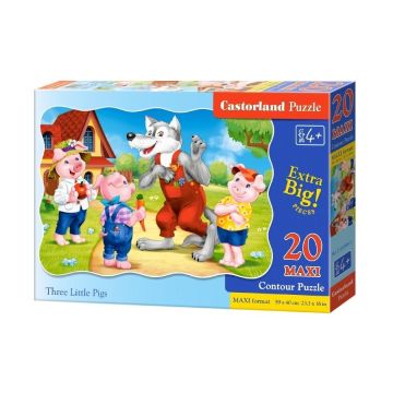 Puzzle 20 maxi - Three Little Pigs CASTOR