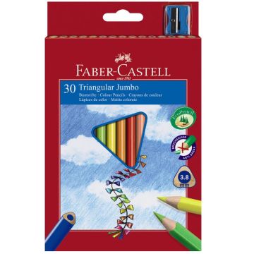 Kredki Jumbo trójkątne 30 kol + temp FABER CASTELL