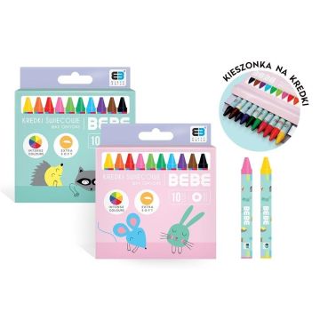 Kredki świecowe 10 kolorów BB Kids Pastel mix