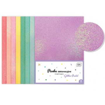 Pianka dekoracyjna brokat pastel 8szt