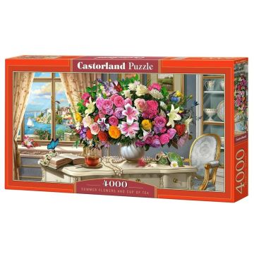Puzzle 4000 Summer Flowers and Cup of Tea CASTOR