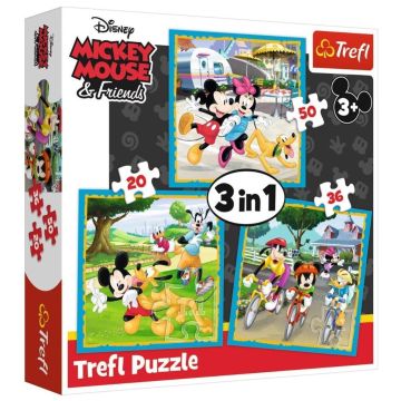 Puzzle 3w1 Myszka Miki z przyjaciółmi TREFL