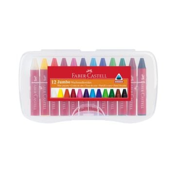 Kredki Jumbo świecowe 12 kol kasetka FABER CASTELL