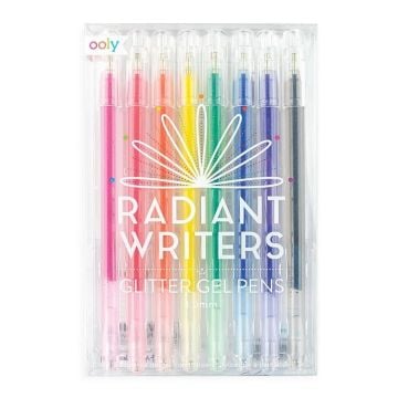 Długopisy żelowe z brokatem Radiant Writers 8szt