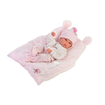 Lalka 63556 bobas Bimba na różowej poduszce 35cm