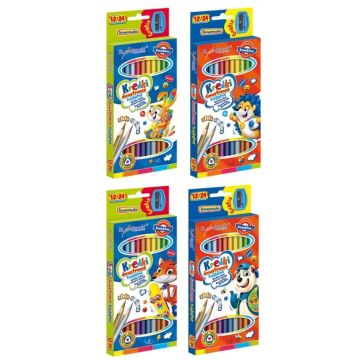 Kredki trójkątne dwustronne 12/24 kolory BAMBINO