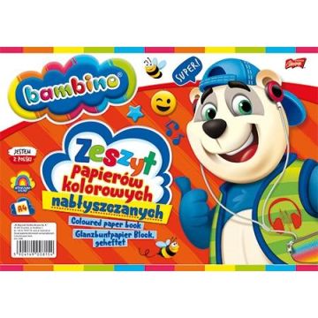 Zeszyt papierów kolorowych nabłyszczany A4 BAMBINO