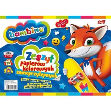 Zeszyt papierów kolorowych samoprzyl. A4 BAMBINO