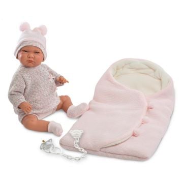 Lalka bobas w różowym beciku 42cm