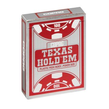 Karty Texas Hold'em srebrny/czerwony CARTAMUNDI