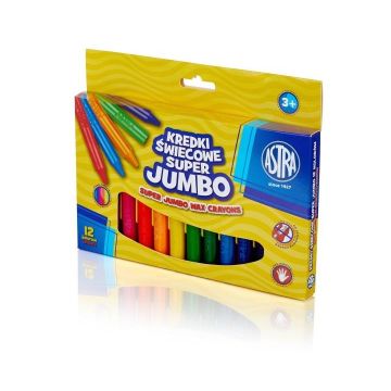 Kredki świecowe Super Jumbo 12 kolorów ASTRA