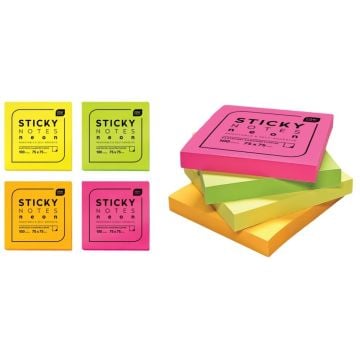 Karteczki samoprzylepne neon 75x75mm 100K