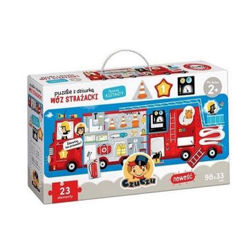 Puzzle z dziurką Wóz strażacki 2+