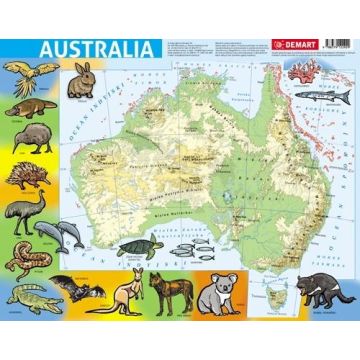 Puzzle ramkowe - Australia fizyczna
