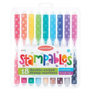 Flamastry pachnące ze stempelkami Stampables 18kol
