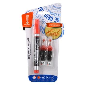 Marker permanentny + 2 ampułki czerwony MemoBe