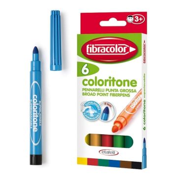 Pisaki Coloritone 6 kolorów FIBRACOLOR