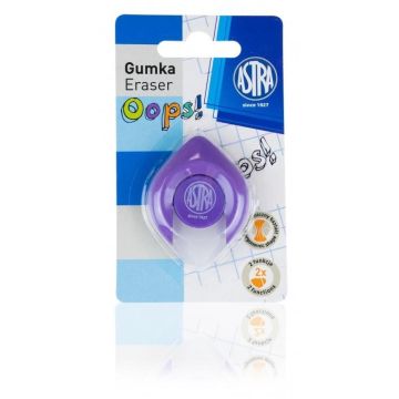Gumka dwustronna do dług. ścier./ołówków mix ASTRA
