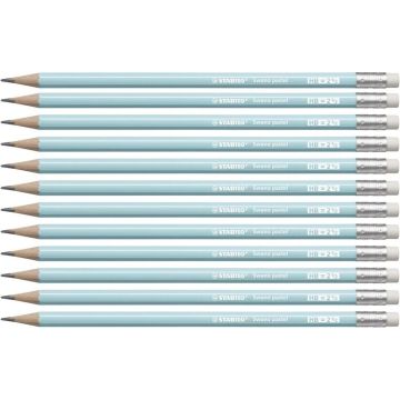 Ołówek Swano Pastel HB z gumką niebieski (12szt)
