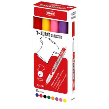 Marker do ubrań Brush 8 kolorów TOMA