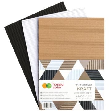 Tektura falista A4/10K mix Kraft HAPPY COLOR