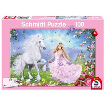 Puzzle 100 Księżniczka i jednorożec G3