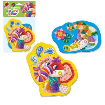 Miękkie magnetyczne puzzle Słoń i Krokodyl