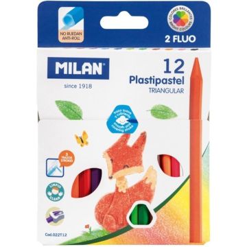 Kredki świecowe Pastipastel trójkątne 12 kol MILAN
