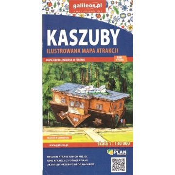 Kaszuby. Ilustrowana mapa atrakcji 1:130 000