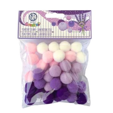 Pompony dekoracyjne 20mm - Lawendowe pole ASTRA