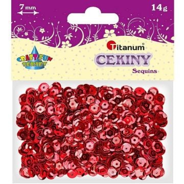 Cekiny 7mm metaliczne czerwone