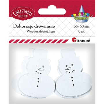 Drewniane bałwanki ażurowe 6szt