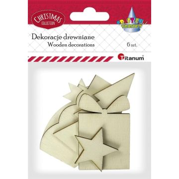 Drewniane dekoracje 6szt